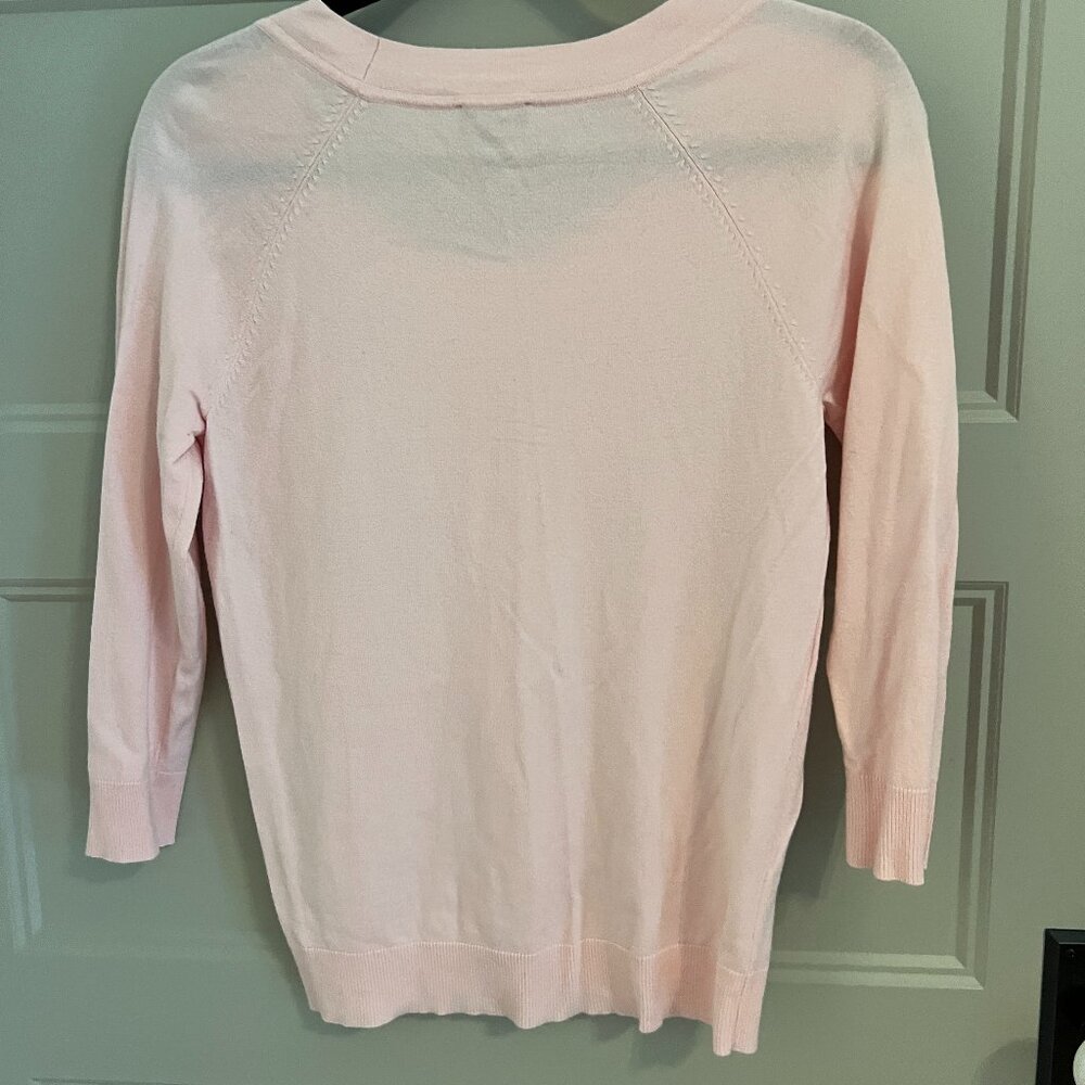 Talbots Lightweight Light Pink Small Petite Sweater with 3/4 sleeves